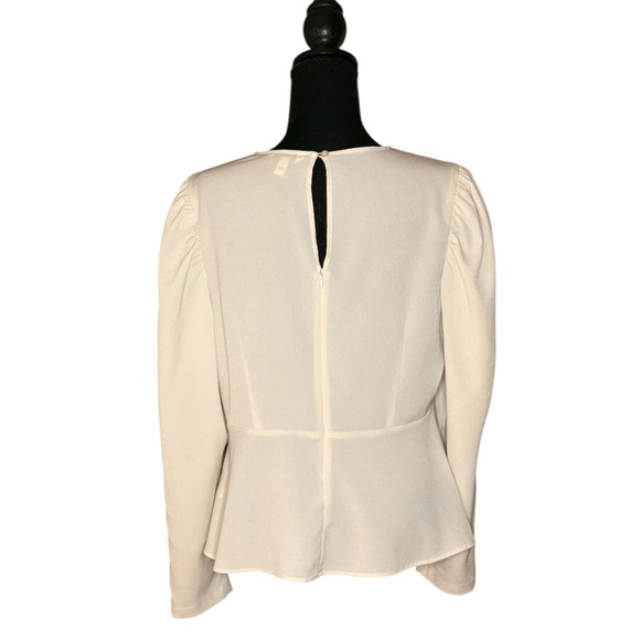 Express Ivory White Puff Sleeve Blouse, Size M - Picture 3 of 7